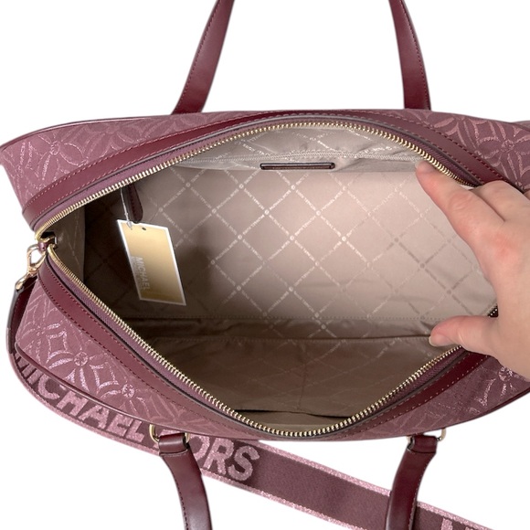 Michael Kors XL Weekender Travel Bag in Oxblood Multi NWT - Picture 3 of 4